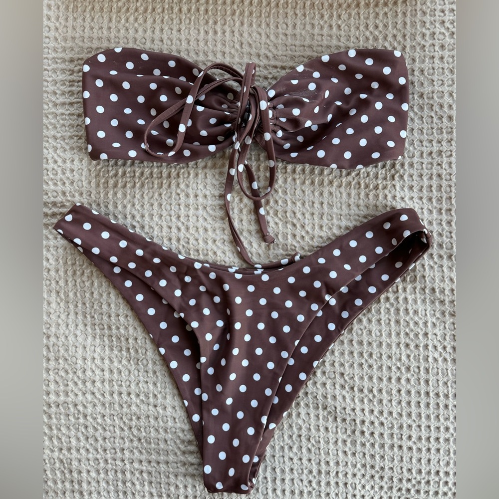 Sanori Swim - Brown Polka Dot Bikini Top & Bottom